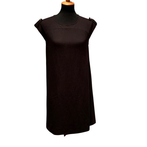 New Cynthia Steffe Size 8 RayonBlend Short Sleeve Little Black Knit Sheath Dress - Picture 1 of 7